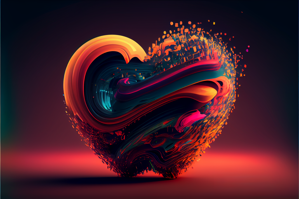 colorful ai-generated heart