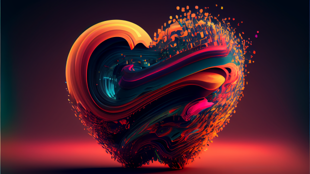 colorful ai-generated heart