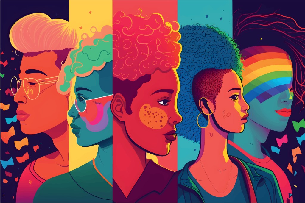 modern and colorful design of diverse faces