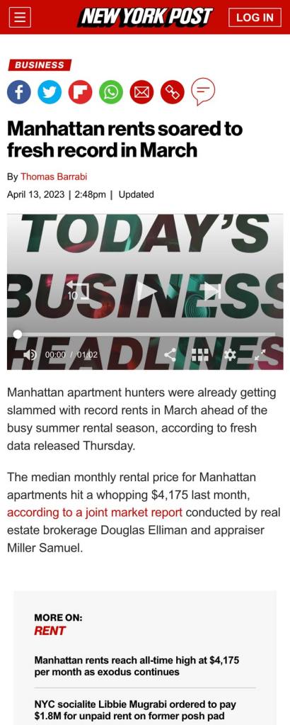 Screenshot of New York Post's mobile article view displaying news content in a mobile-friendly format.