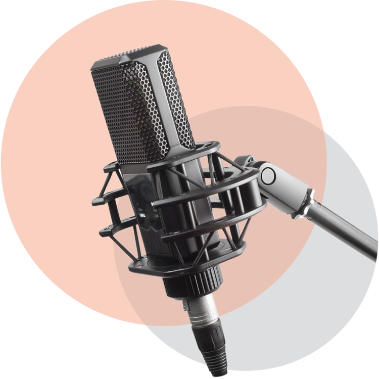 A professional microphone like those in a recording studio.