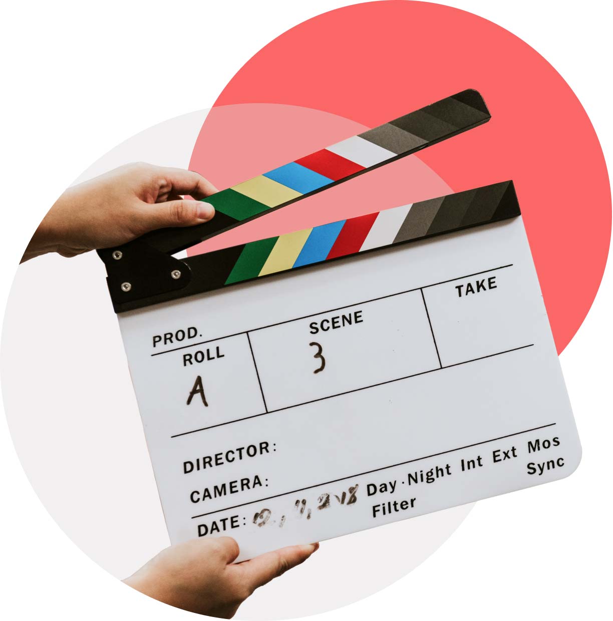 A movie clapper board.