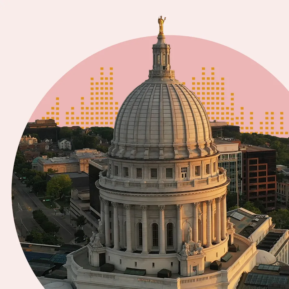 The Wisconsin State Capitol dome in Madison.